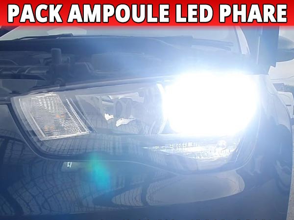 Pack Ampoules Led HIR2 9012 Phares Homologuées E9 pour Toyota Auris II