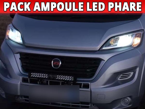 Pack Ampoules LED Phare Fiat Ducato 3 Phase 2 - Homologation E9