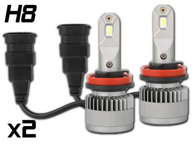 Pack 2 Ampoules led H8 ventilées - Anti-erreur ODB - Blanc 6000K