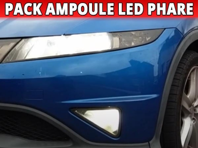 Pack led phare croisement route pour Honda Civic 8