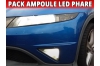 Pack led phare croisement route pour Honda Civic 8