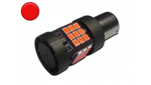 Ampoule Led P21W/BA15S Ventilée - 36 Leds - Ultra Puissante Rouge CANBUS