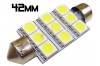 Navette Led 42mm -C10W- 9 Leds smd 5050 - Blanc 6000K