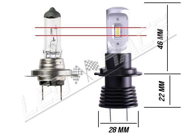 Taille Mini 110W 26000LM H7 Globe LED Ampoule Voiture Feux Lampe Kit Phare  6000K