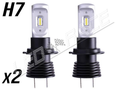 Pack 2 Mini Ampoules led phare haute puissance H7 - Homologation E9