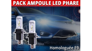 Pack 2 Ampoules LED Phare H4 Double Intensité pour Kia Picanto 1 - Homologation E9